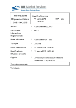 Informazione Regolamentata n. 0091-19-2015