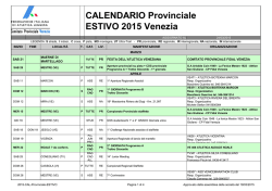 CALENDARIO Provinciale ESTIVO 2015 Venezia