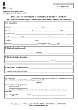 Domanda idoneita` 2015