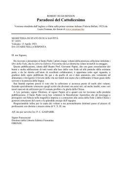 robert hugh benson paradossi del cattolicesimo