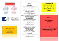 praticanti CORSO BREVE 2015 - Universit&agrave; degli Studi di Ferrara