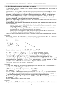 13. Problemi di secondo grado in una incognita 71