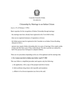 Citizenship by Marriage to an Italian Citizen