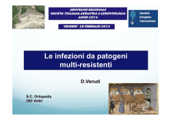 Le infezioni da patogeni multi resistenti