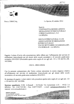 Prot.n. 5580/CI4q La Spezia, 02 ottobre 2014 Spett.ie