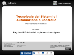 Implementazione digitale dei regolatori PID