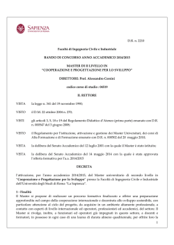 D.R. n. 2210 Facolt&agrave; di Ingegneria Civile e Industriale