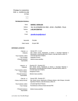 466. 200314CV G.Burgio - Universit&agrave; di Palermo