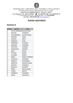 PLESSO AGATARCO Sezione G - Istituto comprensivo Tullia Zevi