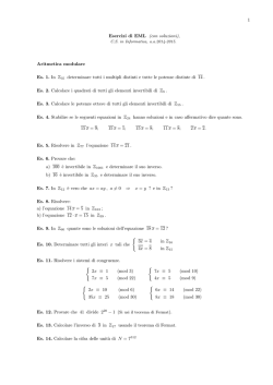 1 Esercizi di EML (con soluzioni), Aritmetica modulare Es. 1. In Z 35