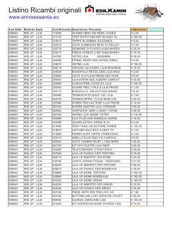 Listino ricambi Edilkamin Lilia Up