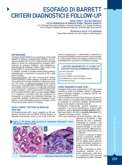 ESOFAGO DI BARRETT CRITERI DIAGnOSTICI E FOllOw-up