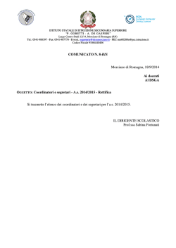 Coordinatori e segretari