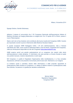 COMUNICATO PER LE AZIENDE - XII Congresso Nazionale AIMN