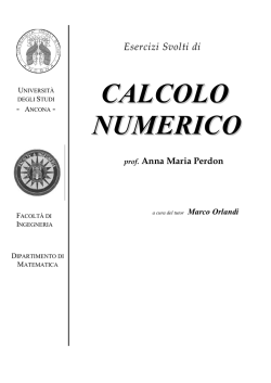 Esercizi svolti di calcolo numerico