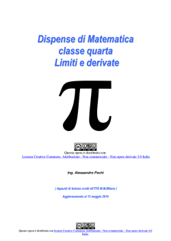 Dispense di Matematica classe quarta Limiti e derivate