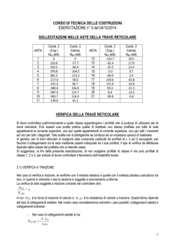 CORSO DI TECNICA DELLE COSTRUZIONI ESERCITAZIONE n&deg; 5