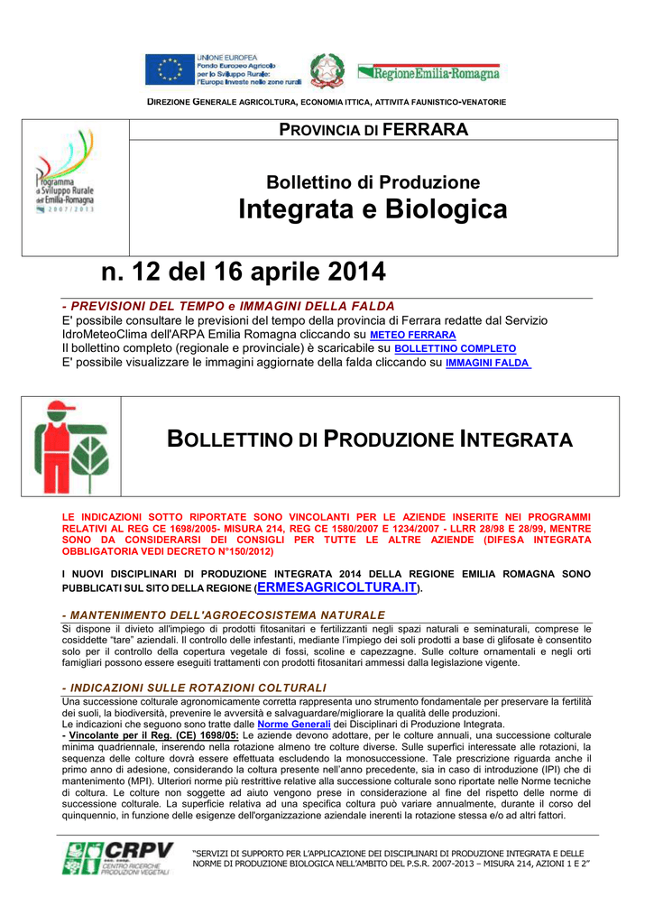 N 12 Bollettino Integrato 16apr14