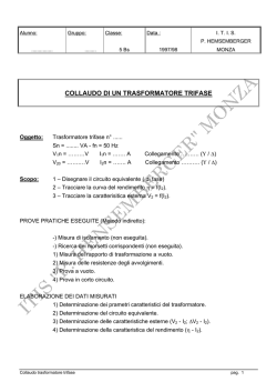Collaudo TRAFO trifase - ITI "P. Hensemberger"