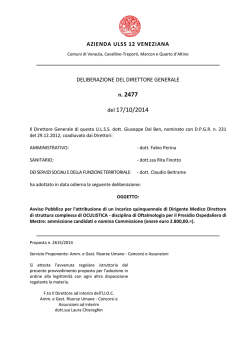 Delibera di ammissione candidati e nomina Commissione