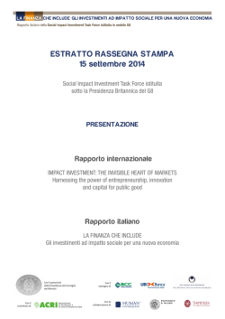 ESTRATTO RASSEGNA STAMPA 15 settembre 2014