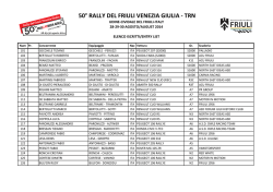 elenco iscritti trn - Rally Alpi Orientali