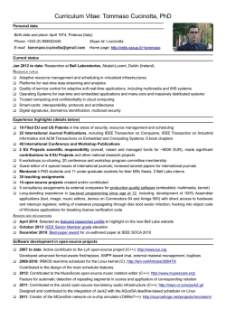 Curriculum Vitae di Tommaso Cucinotta - ReTiS Lab