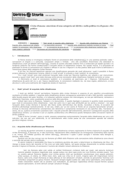 Civitas Romana: emersione di una categoria nel diritto e nella