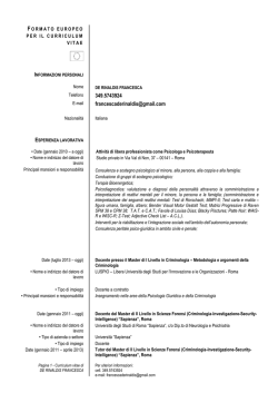 Dr.ssa Francesca De Rinaldis Psicologa e Criminologa