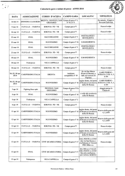 Calendario gare e raduni di pesca sportiva – ANNO 2014