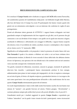 Campo scuola estivo 2014 Castellafiume