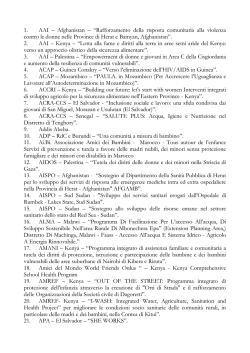 1. AAI &ndash; Afghanistan &ndash; &ldquo;Rafforzamento della risposta comunitaria