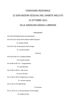 convegno regionale le disfunzioni sessuali nel diabete