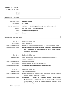 Cognome e Nome Giordano Annalisa Data di nascita 03.07.1978