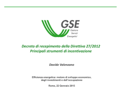Decreto di recepimento della Direttiva 27/2012