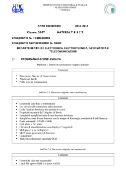 Anno scolastico: Classe: 3BIT MATERIA T.P.S.I.T. Insegnante G