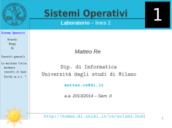Sistemi Operativi - Home - Università degli Studi di Milano