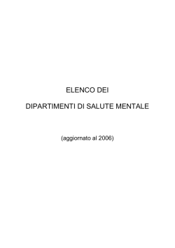 Indirizzario Dipartimenti salute mentale (anno 2006)