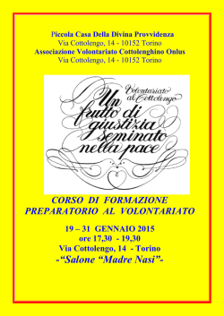 programma corso - Associazione Volontariato Cottolenghino