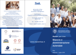 Brochure A.A. 2014-2015 - Master in Bilancio e Amministrazione