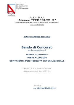 Bando di concorso a.a. 2014/2015