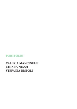 PORTFOLIO VALERIA MANCINELLI CHIARA NUZZI