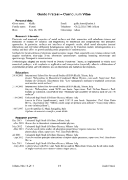 Guido Fratesi &ndash; Curriculum Vitae - Universit&agrave; degli Studi di Milano