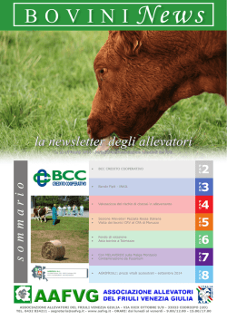 Newsletter BOVINI NEWS DI OTTOBRE 2014
