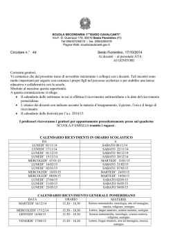 ORARIO &ndash;RICEVIMENTI A - Scuola "G.Cavalcanti", Sesto Fiorentino
