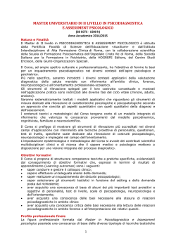 master universitario di ii livello in psicodiagnostica e assessment