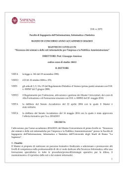 D.R. n. 2272 Facolt&agrave; di Ingegneria dell
