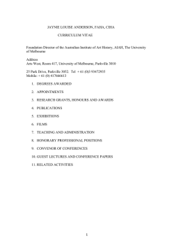 1 JAYNIE LOUISE ANDERSON, FAHA, CIHA CURRICULUM VITAE