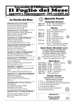 scarica il foglio del mese - Parrocchia di Castiglione Torinese