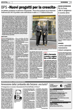 bPS «nuovi progetti per la crescita»